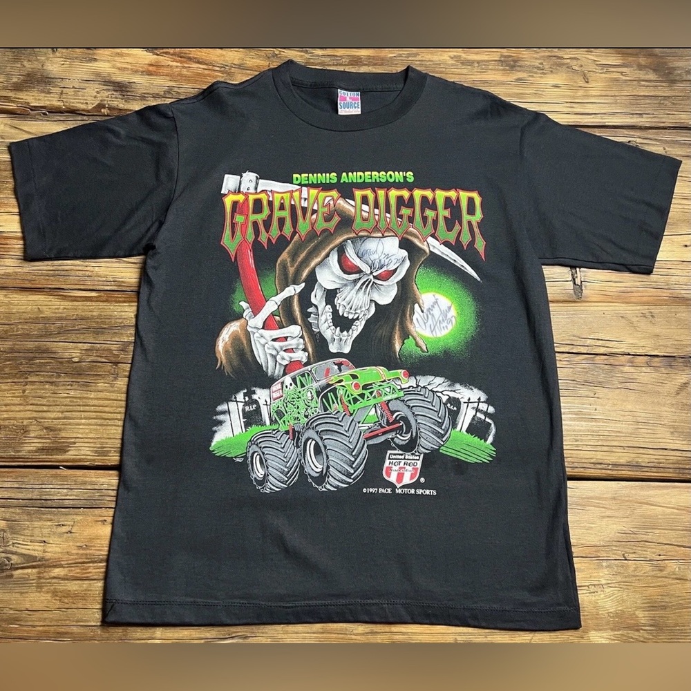 90’s Autographed Dennis Anderson Grave Digger Tee Shirt